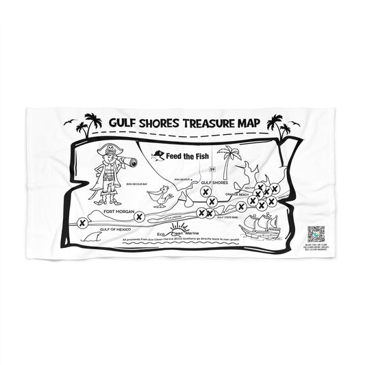 Gulf Shores Treasure Map Beach Towel