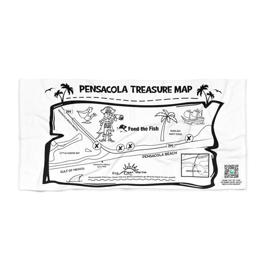 Pensacola Treasure Map Beach Towel