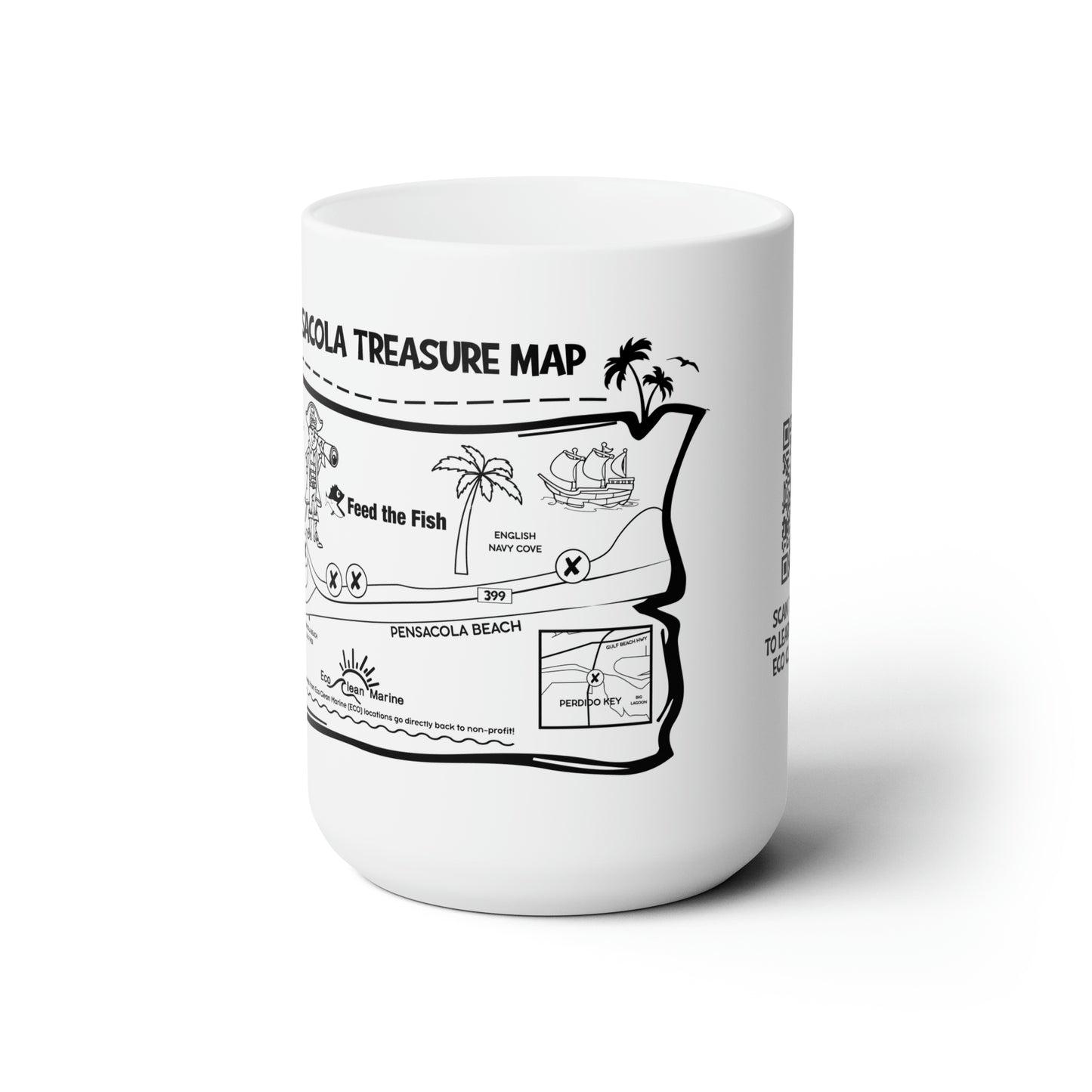 Pensacola Treasure Map Mug 15oz