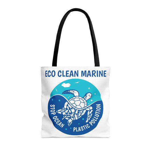 Stop Ocean Plastic Turtle Tote Bag