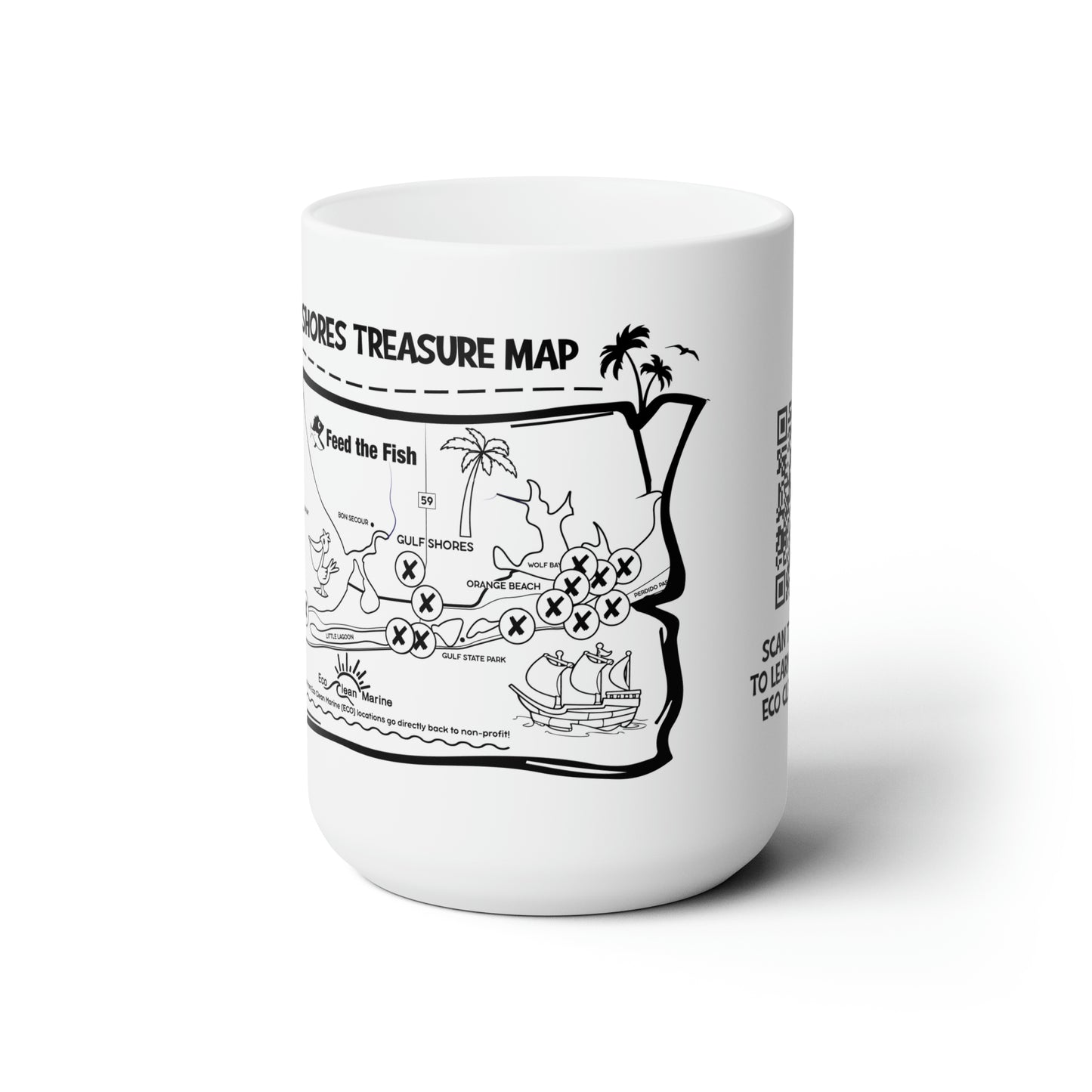 Gulf Shores Treasure Map Mug 15oz