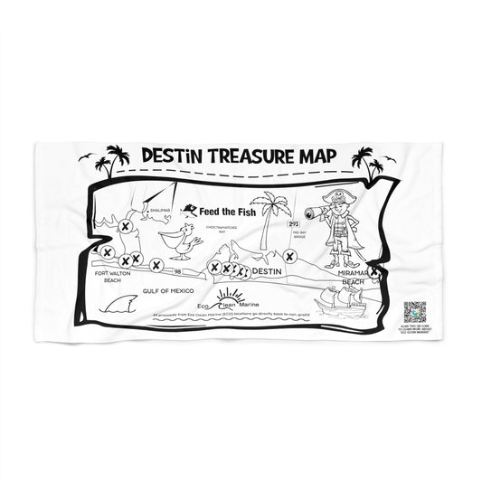 Destin Treasure Map Beach Towel