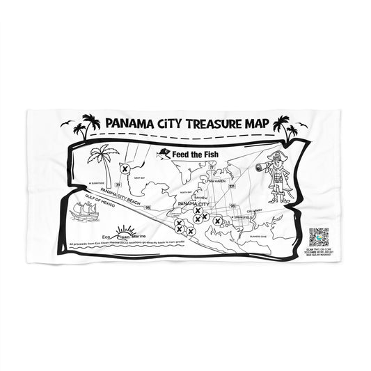 Panama City Treasure Map Beach Towel
